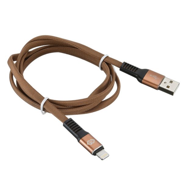 Кабель Digma LIGHT-1.2M-FLAT-BR USB (m)-Lightning (m) коричневый 1,2м